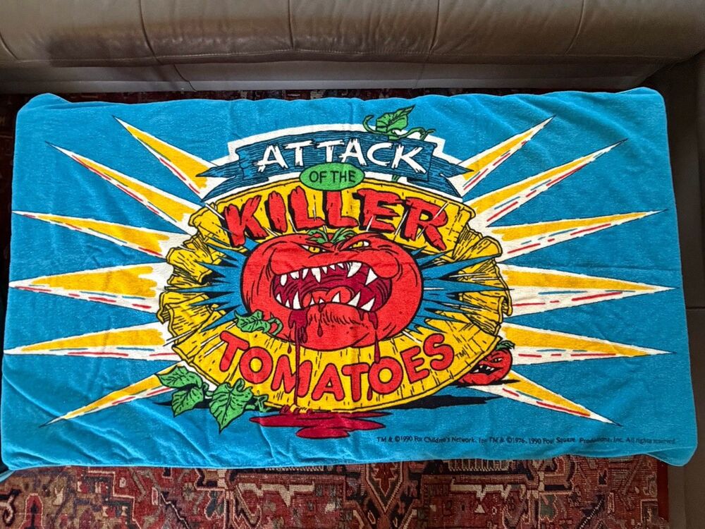 Vintage  1990 Attack Of The Killer Tomatoes Beach Towel